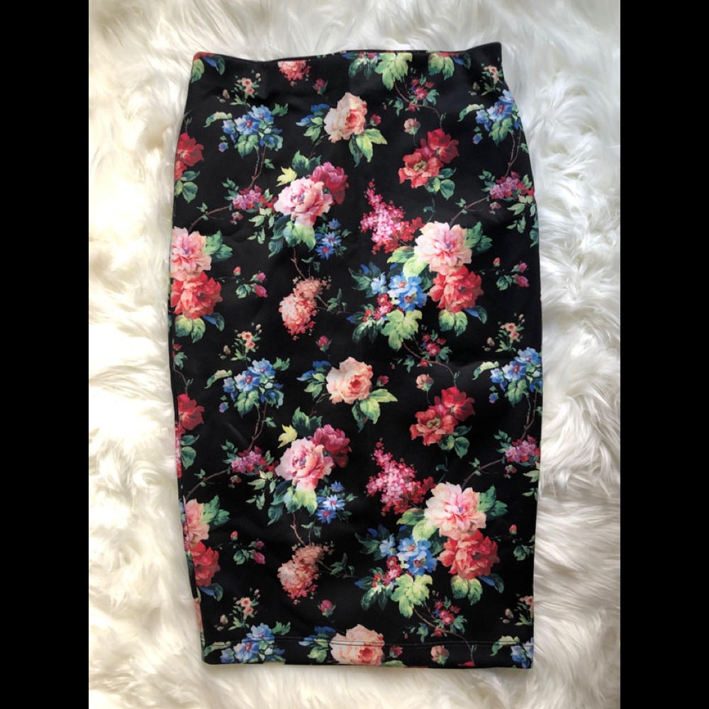 Floral midi skirt